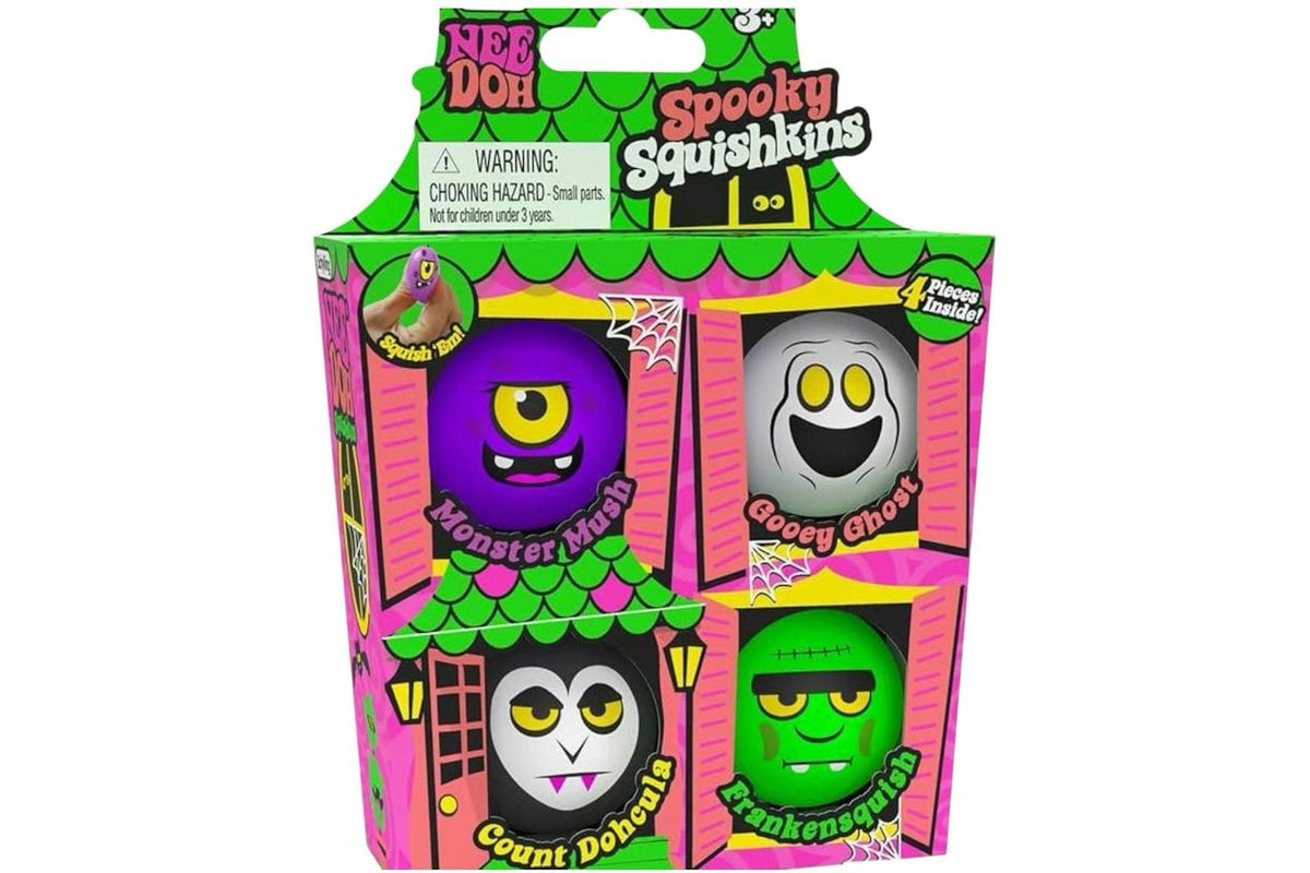 NeeDoh Spooky Squishkins Teenie Needoh Haunted House 4-Pack Squishy Fidget Toy