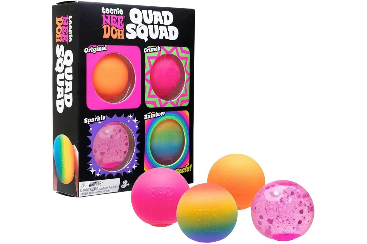 NeeDoh Teenie Quad Squad Squishy Fidget Toy (Colors May Vary)